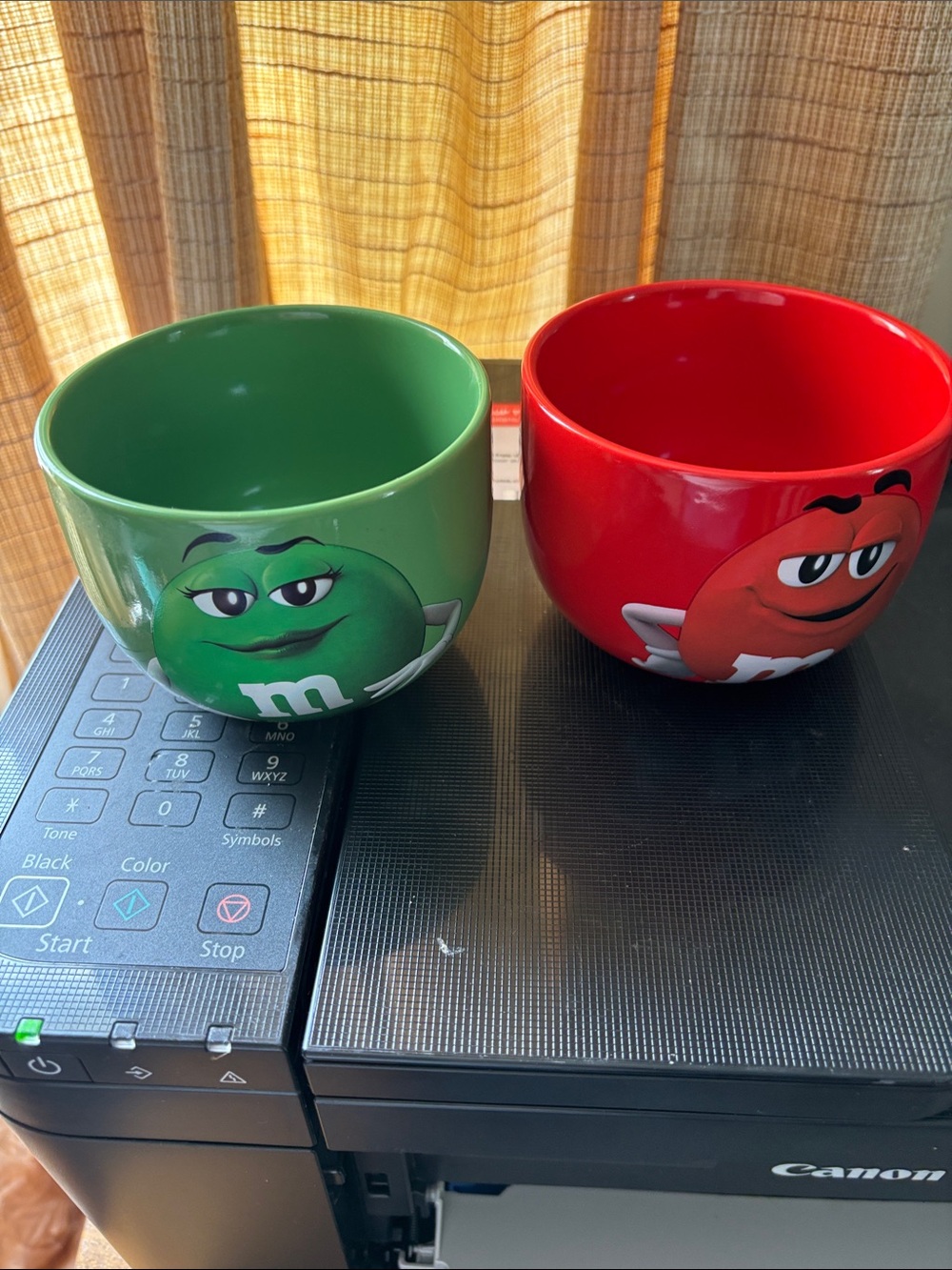 M&M’s red and green snack bowls